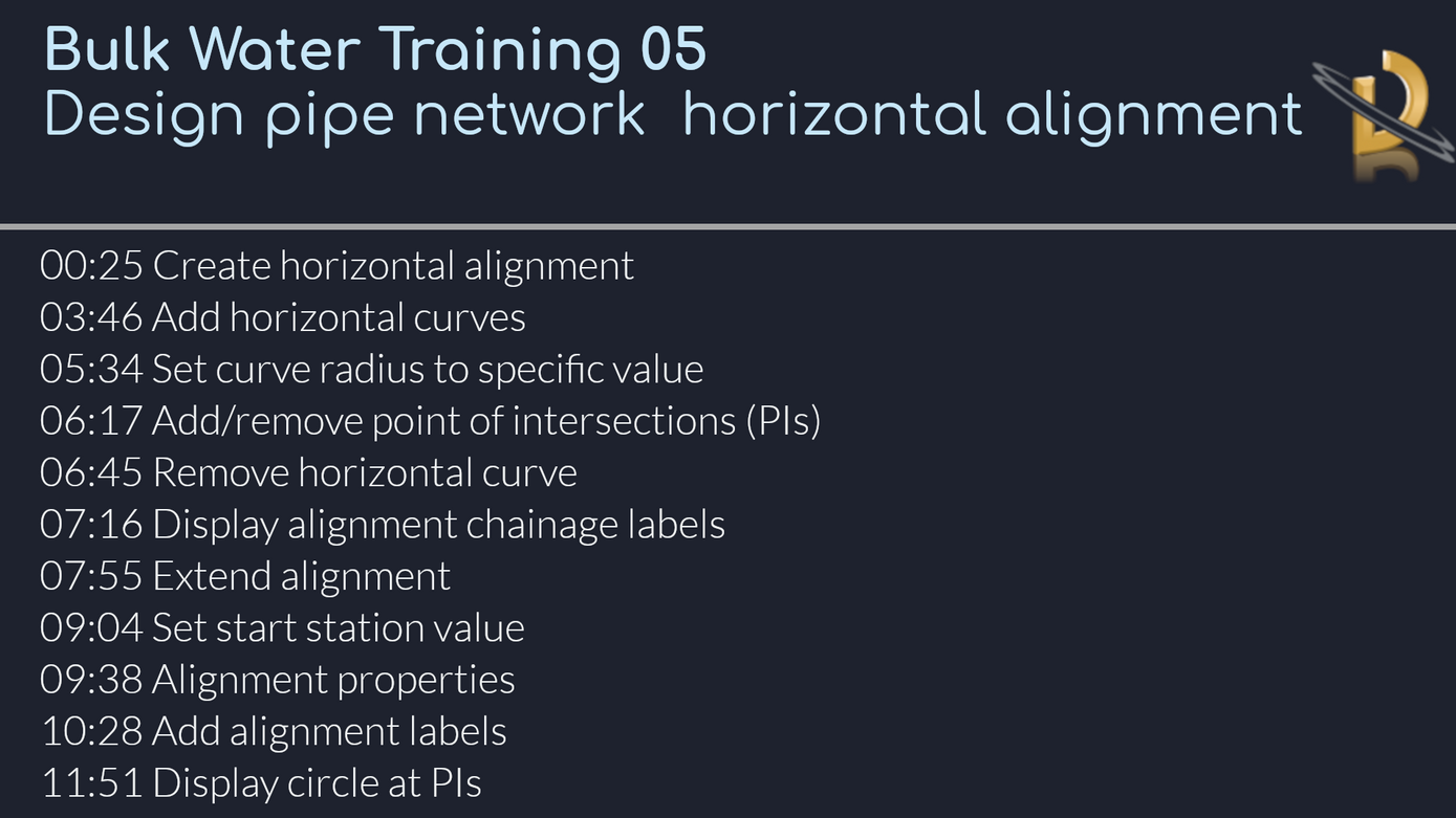 Bulk Water Training 05: Design pipe network horizontal alignment